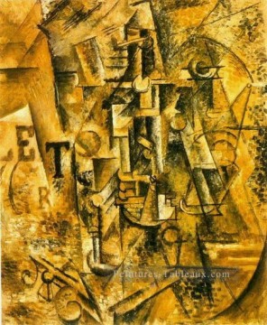 La bouteille rhum 1911 cubisme Pablo Picasso Peinture à l'huile